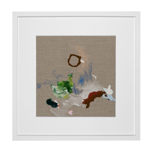 acrylic, collaged paint skins, acrylic pencil on linen board