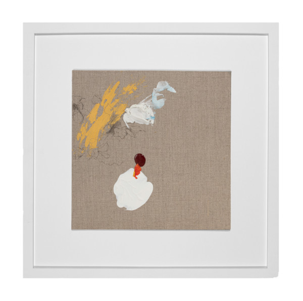 acrylic, collaged paint skins, acrylic pencil on linen board