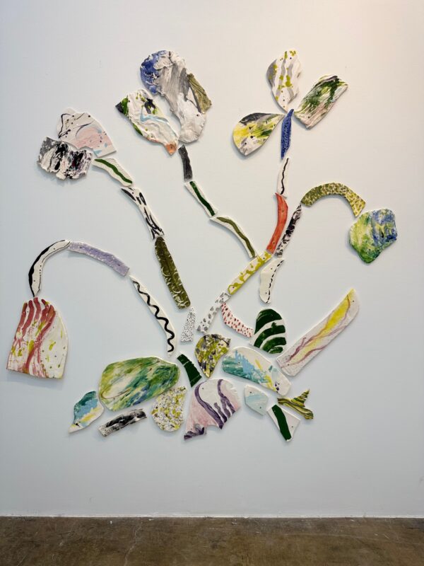 Glazed ceramic shapes attached to wall with nails (Commission)
70” x 70”